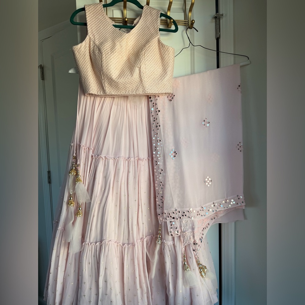 Pink Embellished Lengha Set